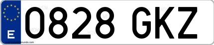 Ejemplo de matrícula española 0828 GKZ