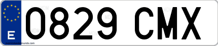 Ejemplo de matrícula de coche ordinaria 0829 CMX