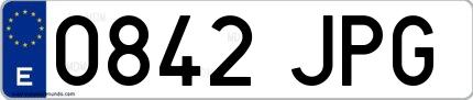 Ejemplo de matrícula española 0842 JPG