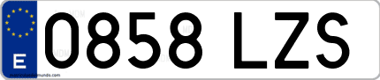 Ejemplo de matrícula de coche ordinaria 0858 LZS