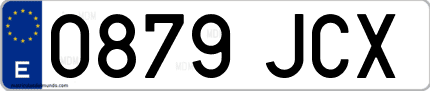 Ejemplo de matrícula de coche ordinaria 0879 JCX