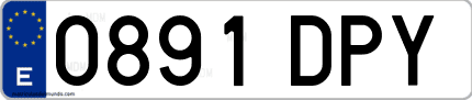 Ejemplo de matrícula de coche ordinaria 0891 DPY