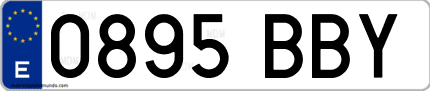 Ejemplo de matrícula de coche ordinaria 0895 BBY