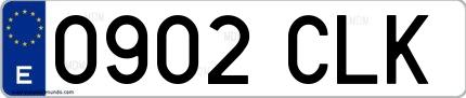Ejemplo de matrícula española 0902 CLK
