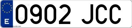 Ejemplo de matrícula española 0902 JCC