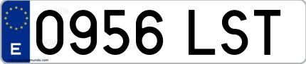 Ejemplo de matrícula española 0956 LST