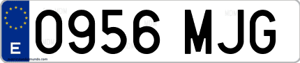 Ejemplo de matrícula de coche ordinaria 0956 MJG