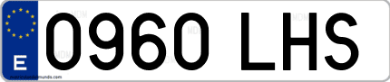 Ejemplo de matrícula de coche ordinaria 0960 LHS