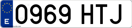 Ejemplo de matrícula de coche ordinaria 0969 HTJ