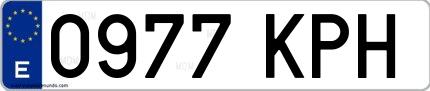 Ejemplo de matrícula española 0977 KPH