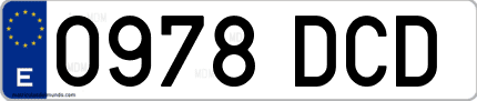 Ejemplo de matrícula de coche ordinaria 0978 DCD
