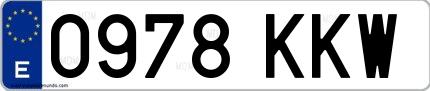 Ejemplo de matrícula española 0978 KKW