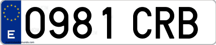 Ejemplo de matrícula de coche ordinaria 0981 CRB