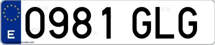 Ejemplo de matrícula española 0981 GLG