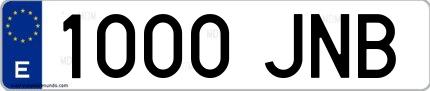 Ejemplo de matrícula española 1000 JNB