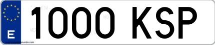 Ejemplo de matrícula española 1000 KSP