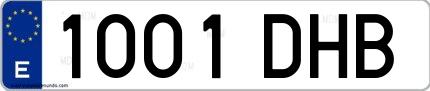 Ejemplo de matrícula española 1001 DHB