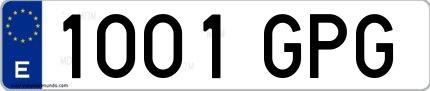 Ejemplo de matrícula española 1001 GPG