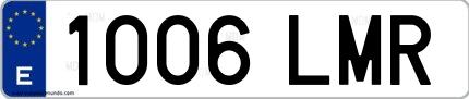 Ejemplo de matrícula española 1006 LMR