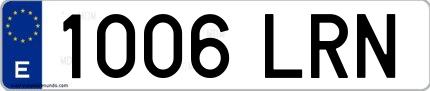 Ejemplo de matrícula española 1006 LRN