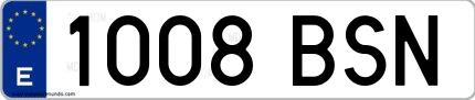 Ejemplo de matrícula española 1008 BSN