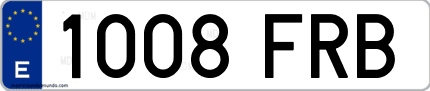 Ejemplo de matrícula de coche ordinaria 1008 FRB