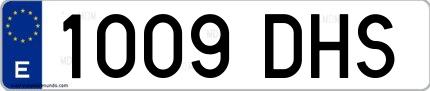 Ejemplo de matrícula española 1009 DHS