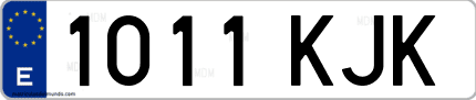 Ejemplo de matrícula de coche ordinaria 1011 KJK