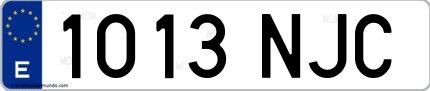 Ejemplo de matrícula española 1013 NJC