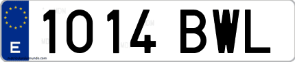Ejemplo de matrícula de coche ordinaria 1014 BWL