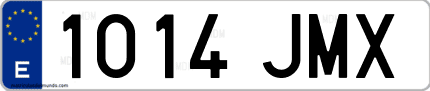 Ejemplo de matrícula de coche ordinaria 1014 JMX