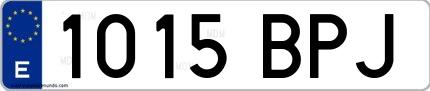 Ejemplo de matrícula española 1015 BPJ