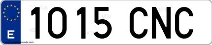 Ejemplo de matrícula española 1015 CNC