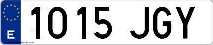 Ejemplo de matrícula de coche ordinaria 1015 JGY