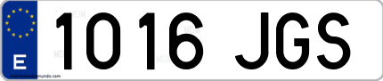 Ejemplo de matrícula de coche ordinaria 1016 JGS