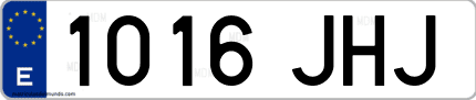 Ejemplo de matrícula de coche ordinaria 1016 JHJ