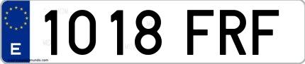 Ejemplo de matrícula española 1018 FRF