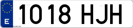 Ejemplo de matrícula de coche ordinaria 1018 HJH