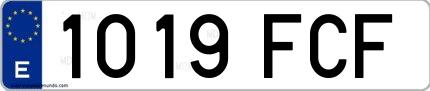 Ejemplo de matrícula española 1019 FCF