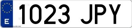 Ejemplo de matrícula española 1023 JPY