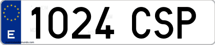Ejemplo de matrícula de coche ordinaria 1024 CSP