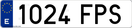 Ejemplo de matrícula de coche ordinaria 1024 FPS