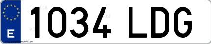 Ejemplo de matrícula española 1034 LDG