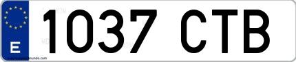 Ejemplo de matrícula española 1037 CTB