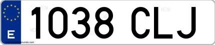 Ejemplo de matrícula española 1038 CLJ
