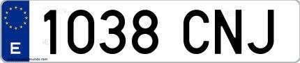 Ejemplo de matrícula española 1038 CNJ