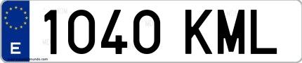 Ejemplo de matrícula española 1040 KML