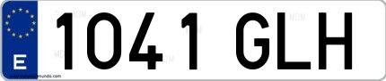 Ejemplo de matrícula española 1041 GLH