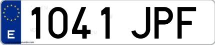 Ejemplo de matrícula española 1041 JPF