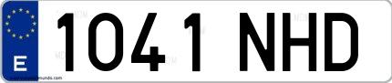 Ejemplo de matrícula española 1041 NHD